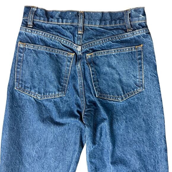 Reformation Medium Blue Button Fly Cynthia High Rise Long Straight Jeans size 23 - Picture 10 of 10